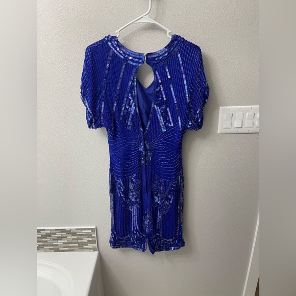 Vintage Blue Sequin Dress - Picture 3 of 3